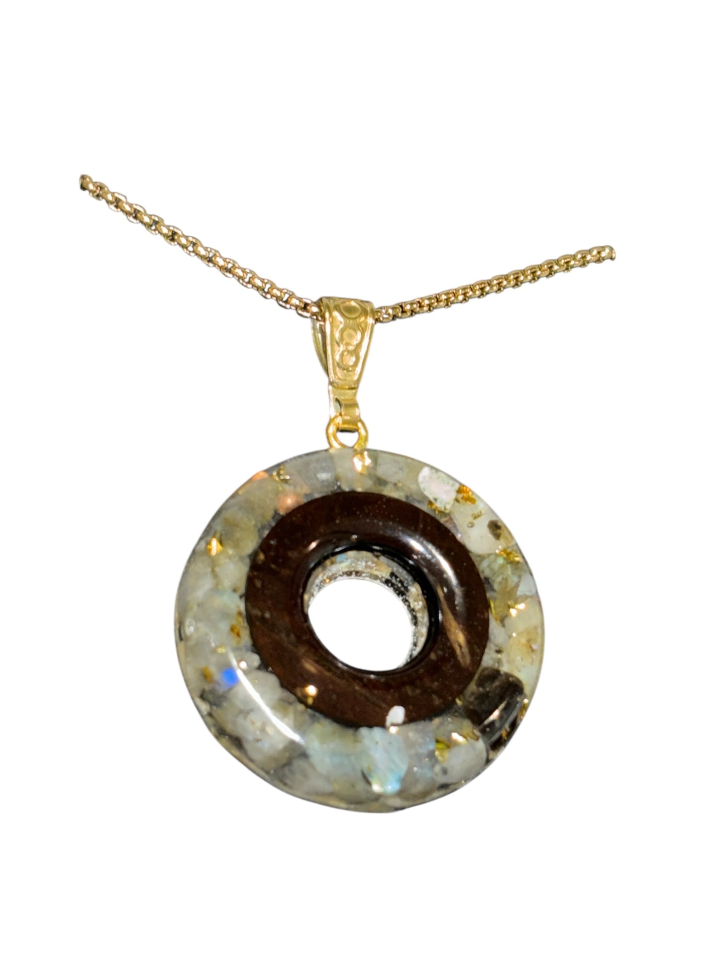 Chaîne et pendentif en Orgonite Labradorite