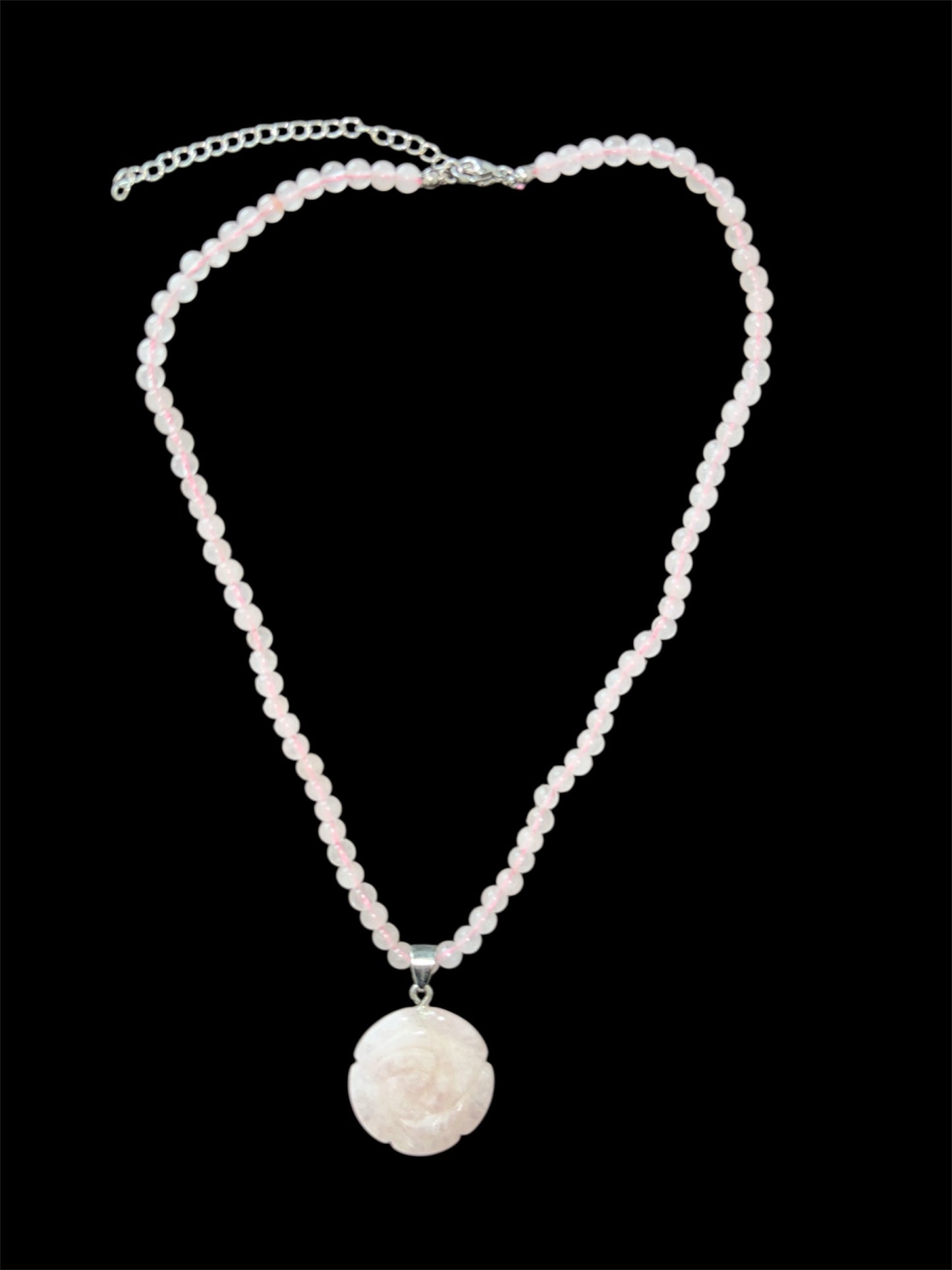Collier et pendentif en quartz rose